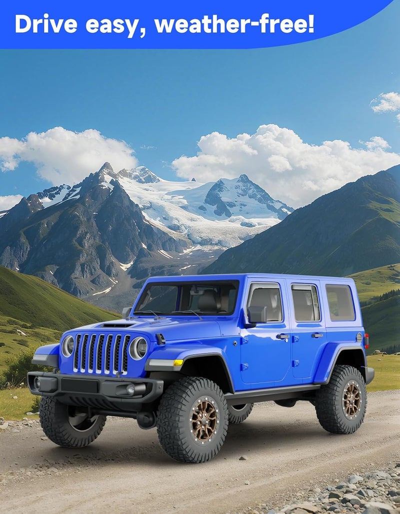 Breejoy in-Channel Window Rain Guards Fit for 2018-2026 Jeep Wrangler JL and 2020-2026 Jeep Gladiator Truck, Window Visors Window Deflectors Vent Visors Vent Shades Car Accessories -4 pcs - Image 2